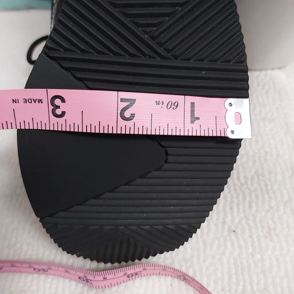 Michael Kors black leather suede wedge high top sneakers lace up gold trim - Picture 11 of 11